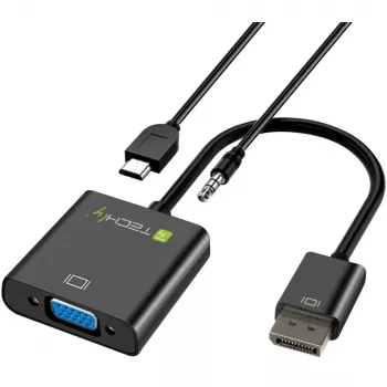 Techly kabelio adapteris konverteris HDMI į VGA su Micro USB ir garsu IDATA HDMI-VGA2AU