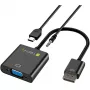 Techly kabelio adapteris konverteris HDMI į VGA su Micro USB ir garsu IDATA HDMI-VGA2AU