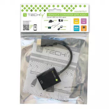Techly kabelio adapteris konverteris HDMI į VGA su Micro USB ir garsu IDATA HDMI-VGA2AU