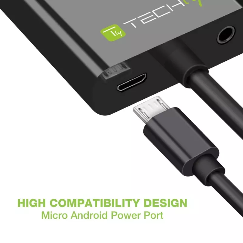 Techly kabelio adapteris konverteris HDMI į VGA su Micro USB ir garsu IDATA HDMI-VGA2AU