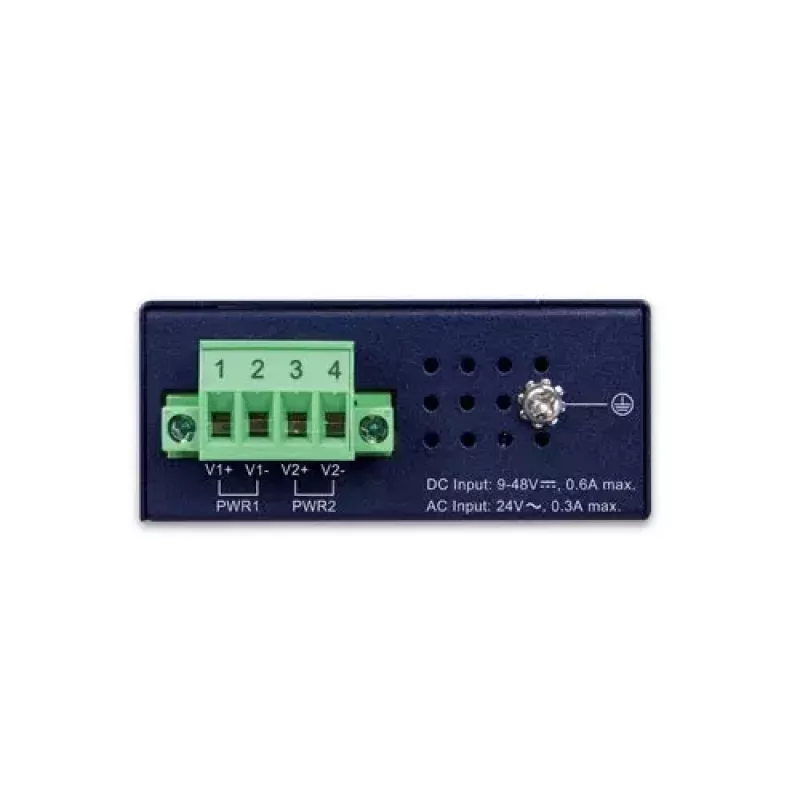 Nevaldomas Gigabit Ethernet komutatorius PLANET IGS-510TF — 4 x 10/100/1000 Mbps, 10 Gbit/s komutavimo pajėgumas, 9–48V DC, tvirtinamas ant sienos