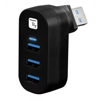 Techly IUSB3-HUB3-ROTB sąsajos šakotuvas USB 3.2 Gen 1 (3.1 Gen 1) Type-A 5000 Mbit/s Juoda