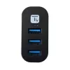 Techly IUSB3-HUB3-ROTB sąsajos šakotuvas USB 3.2 Gen 1 (3.1 Gen 1) Type-A 5000 Mbit/s Juoda
