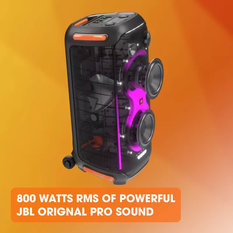 JBL PARTYBOX 710, 6,98 cm (2,75 colio), 7 cm, 20,3 cm (8 coliai), 21,6 cm, 800 W, 35 - 20000 Hz