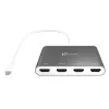 j5create JCA366-N USB-C™ į 4 prievadų HDMI™ kelių monitorių adapteris, sidabrinis