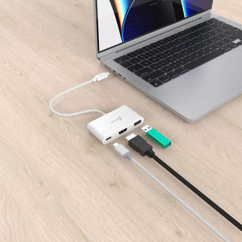 j5create JCA379EW - USB-C® į HDMI™ ir USB™ Type-A su maitinimo tiekimu