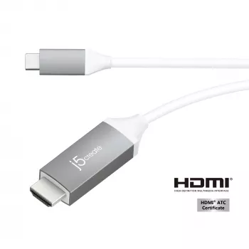 j5create JCC153G-N USB-C™ į 4K HDMI™ kabelis, Pilkas, 1,5 m