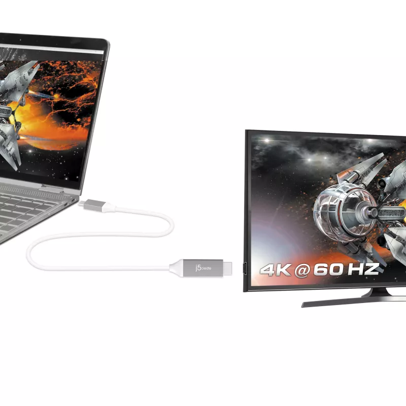 j5create JCC153G-N USB-C™ į 4K HDMI™ kabelis, Pilkas, 1,5 m