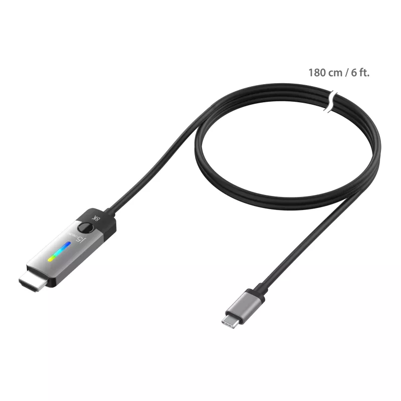 j5create JCC157-N USB-C į HDMI 2.1 8K laidas 1,79 m