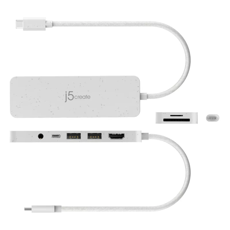 j5create JCD373EW – USB-C® daugiafunkcis šakotuvas su maitinimo tiekimu