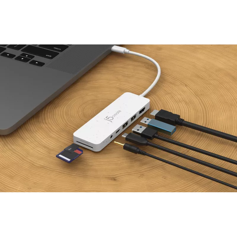 j5create JCD373EW – USB-C® daugiafunkcis šakotuvas su maitinimo tiekimu