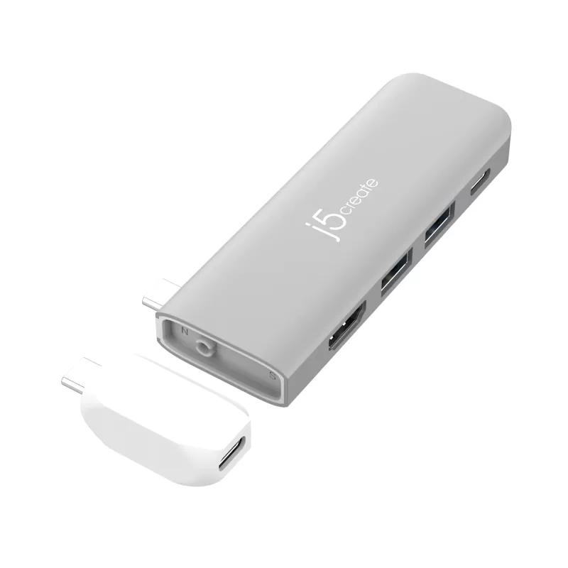 USB-C šakotuvas j5create JCD394 6K HDMI USB 3.2 Gen 2 Pilkai baltas