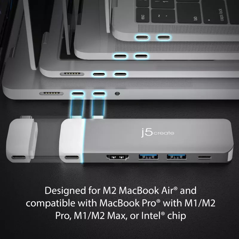 USB-C šakotuvas j5create JCD394 6K HDMI USB 3.2 Gen 2 Pilkai baltas