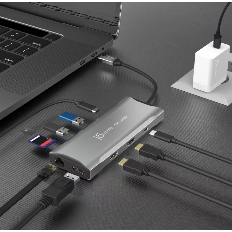 j5create JCD397-N 4K60 Elite USB-C kelių monitorių mini dokas