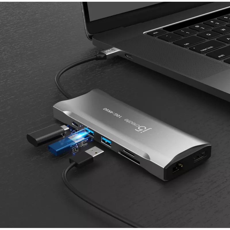 j5create JCD397-N 4K60 Elite USB-C kelių monitorių mini dokas