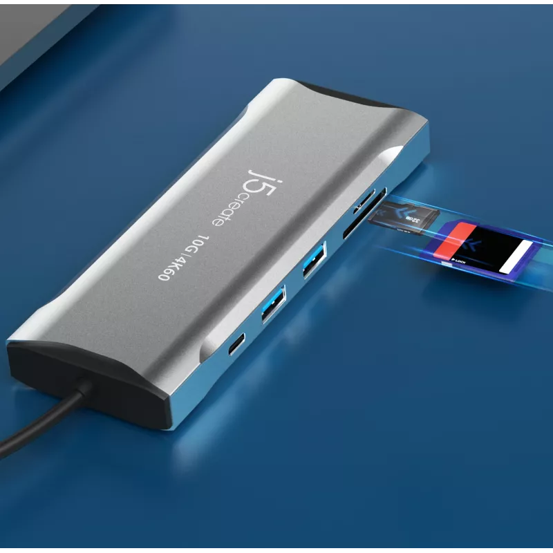 j5create JCD397-N 4K60 Elite USB-C kelių monitorių mini dokas