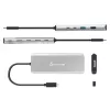 USB šakotuvas j5create JCD401 Dual 4K Multi-Port Hub, sidabrinis, laidinis, USB 3.2 Gen 2