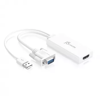 j5create JDA214 VGA į HDMI vaizdo ir garso adapteris baltas 0,176 m