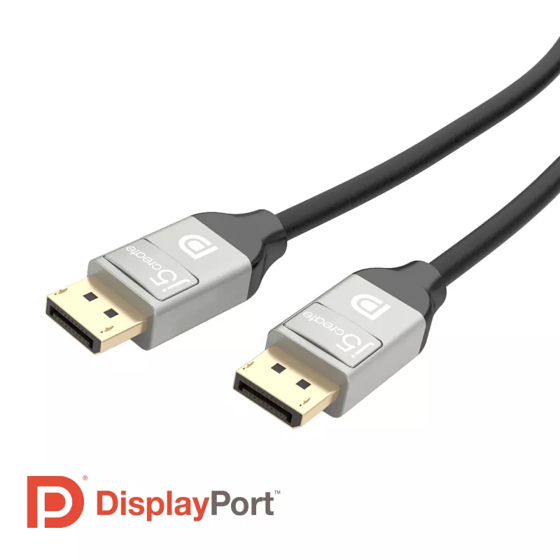 j5create JDC42 4K DisplayPort™ laidas, juoda ir pilka, 1,8 m