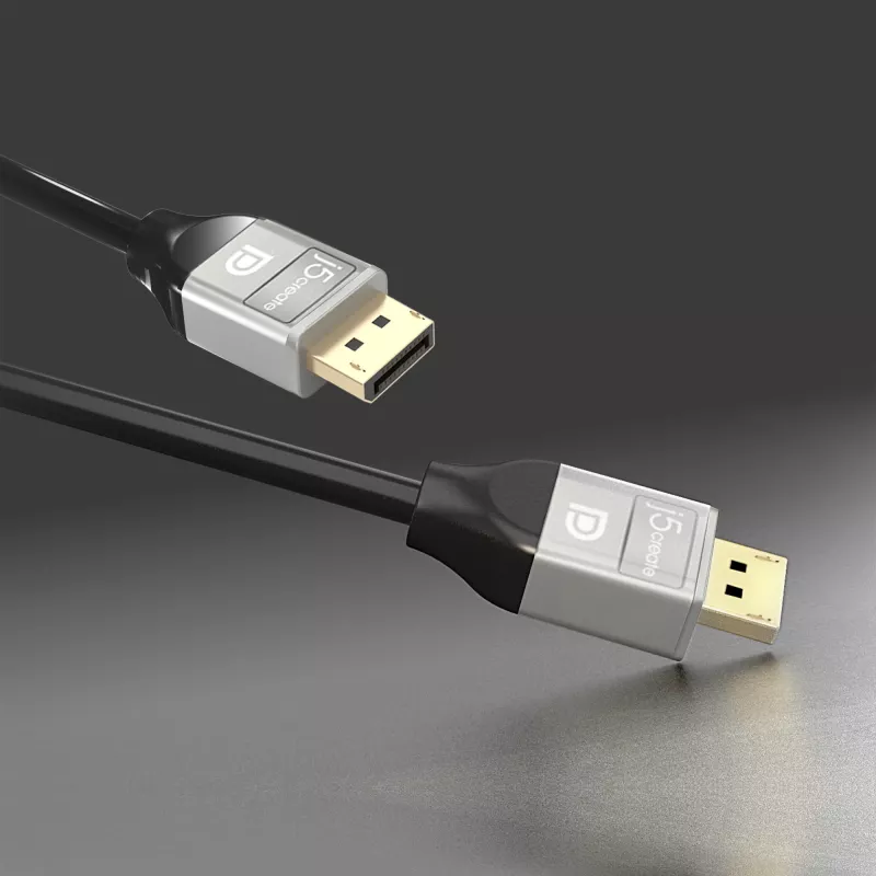 j5create JDC42 4K DisplayPort™ laidas, juoda ir pilka, 1,8 m