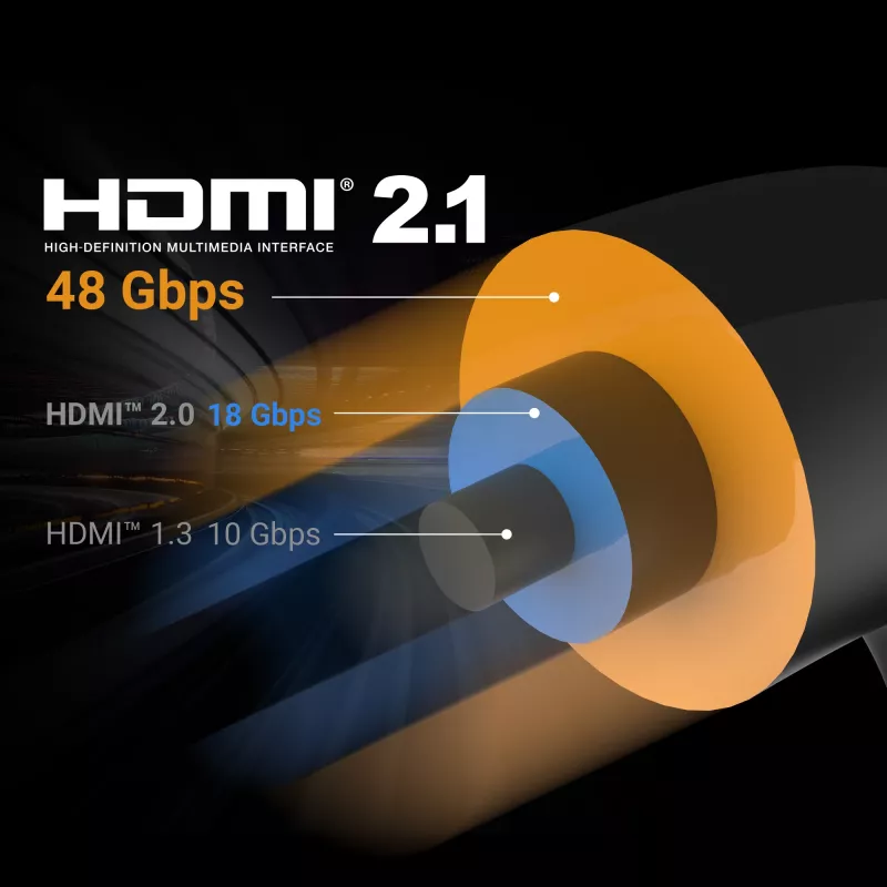 j5create JDC53 itin didelės spartos 8K UHD HDMI™ laidas, juodas ir pilkas, 2 m