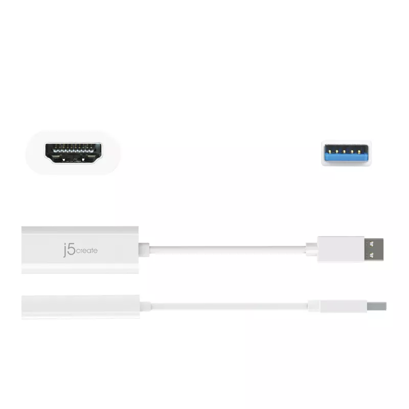 j5create JUA254 USB 3.0 HDMI kelių monitorių adapteris, 3.2 Gen 1 (3.1 Gen 1), USB Type-A, HDMI išvestis, 2048 x 1152 pikselių