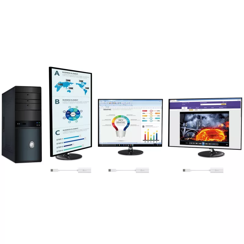 j5create JUA254 USB 3.0 HDMI kelių monitorių adapteris, 3.2 Gen 1 (3.1 Gen 1), USB Type-A, HDMI išvestis, 2048 x 1152 pikselių