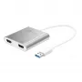 j5create JUA365 USB™ 3.0 prie dviejų HDMI kelių monitorių adapterio, sidabrinis