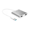 j5create JUA365 USB™ 3.0 prie dviejų HDMI kelių monitorių adapterio, sidabrinis