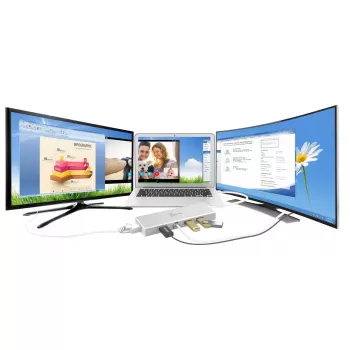j5create JUD380 USB™ 3.0 Mini Dock, su 1x HDMI prievadu ir 3x USB prievadais, sidabrinė