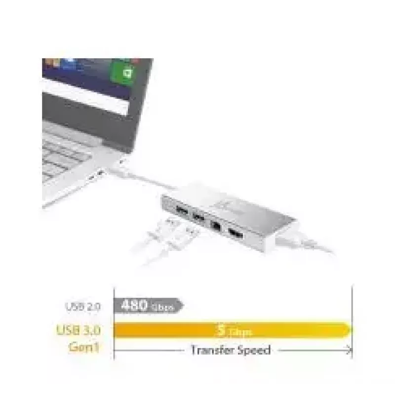 j5create JUD380 USB™ 3.0 Mini Dock, su 1x HDMI prievadu ir 3x USB prievadais, sidabrinė