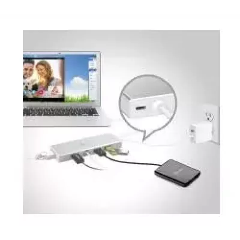 j5create JUD380 USB™ 3.0 Mini Dock, su 1x HDMI prievadu ir 3x USB prievadais, sidabrinė