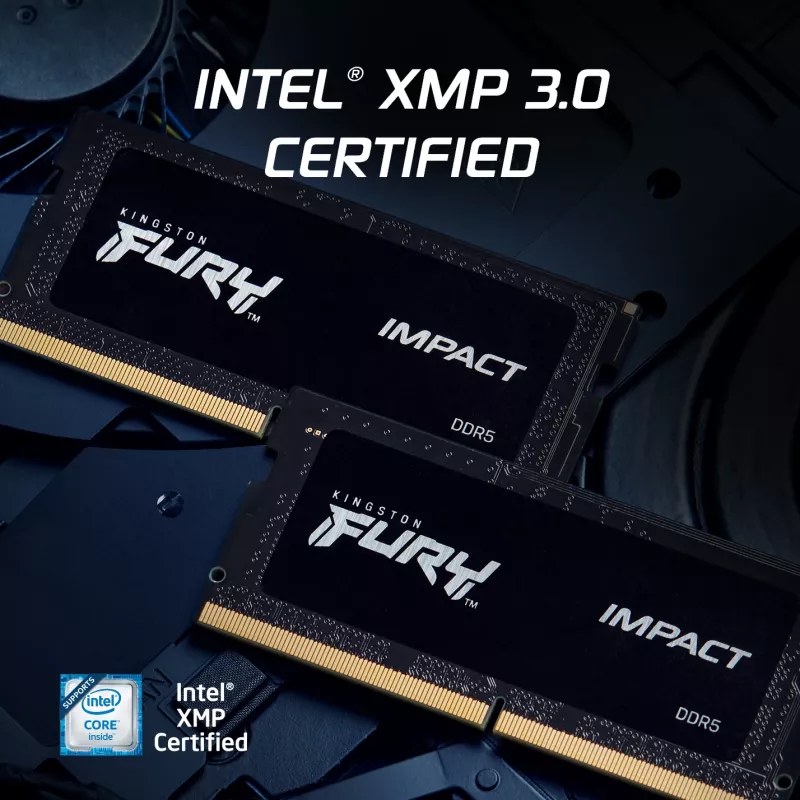 Kingston Technology FURY 16GB 4800MT/s DDR5 CL38 SODIMM (2 vnt. rinkinys) Impact