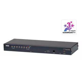 ATEN 8 prievadų CAT5e/6 KVM per IP jungiklis, 1920 x 1200 pikselių, eterneto LAN, WUXGA, 8,7 W, juoda