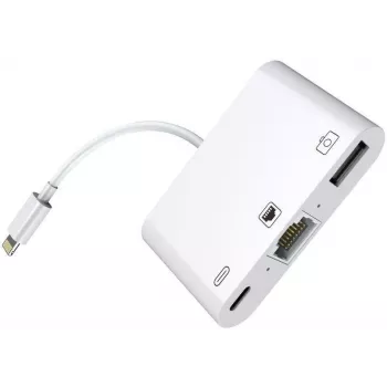 Microconnect LIGHT-HUB2 nešiojamojo kompiuterio dokas / prievadų atkartotuvas, Lightning, baltas