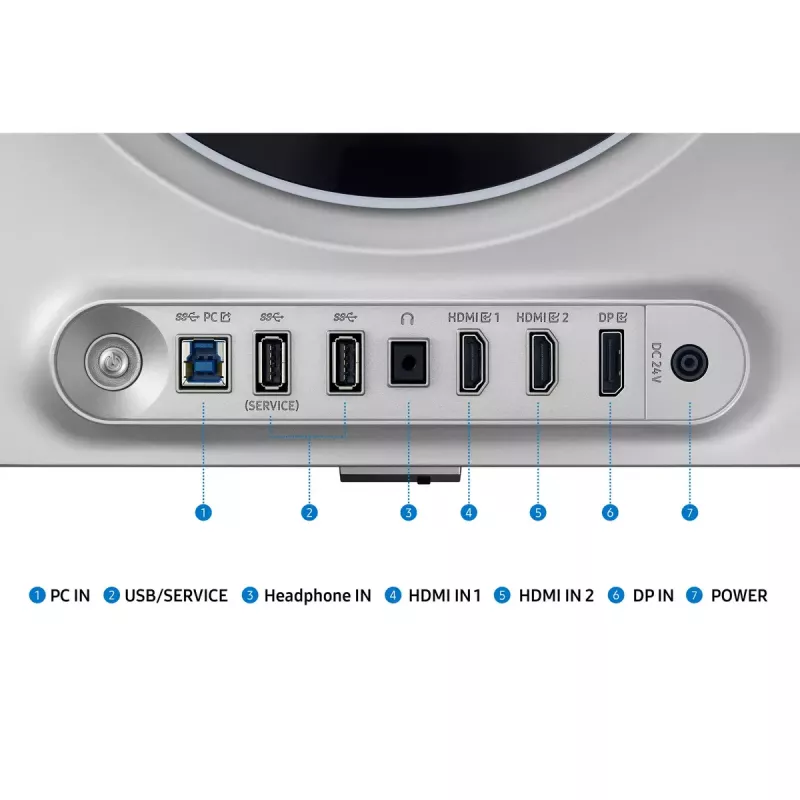 27 colių OLED monitorius Samsung G60SD LS27DG602SUXEN — 2560x1440 QHD, 0,03 ms, 178° žiūrėjimo kampas, USB 3.2 šakotuvas, VESA, sidabrinis