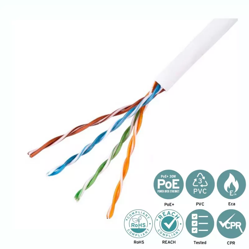 Lanview LVN122004 tinklo kabelis baltas 305 m Cat5e U/UTP (UTP)