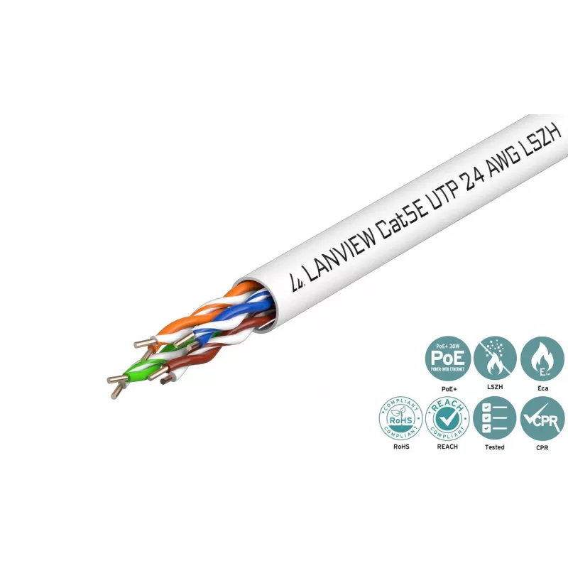 Lanview LVN122014 tinklo kabelis Baltas 305 m Cat5e U/UTP (UTP)
