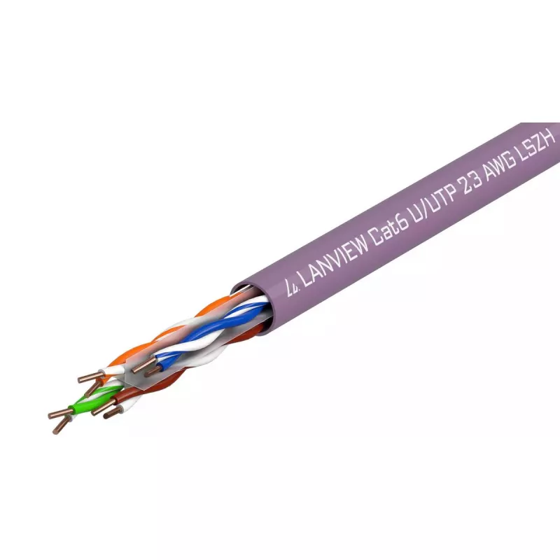 Tinklo kabelis Lanview LVN122150 Cat6 U/UTP 305 m 10000 Mbit/s violetinė
