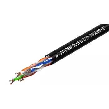 Lanview LVN122151 tinklo kabelis Juodas 305 m Cat6 U/UTP UTP 10000 Mbit/s