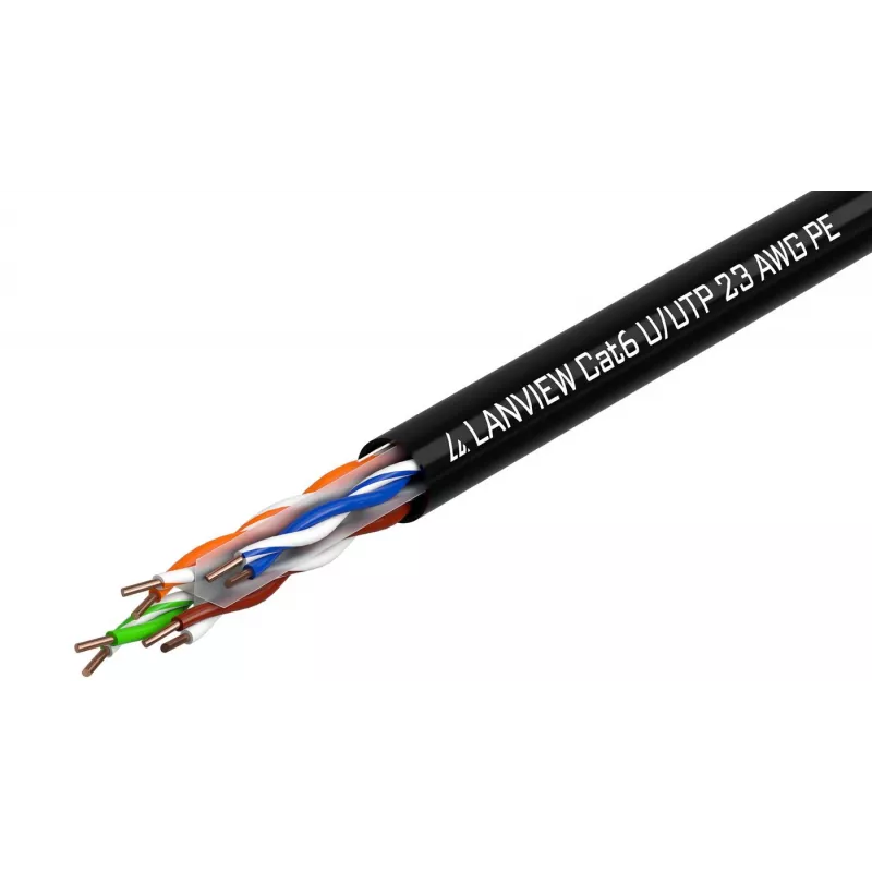 Lanview LVN122151 tinklo kabelis Juodas 305 m Cat6 U/UTP UTP 10000 Mbit/s