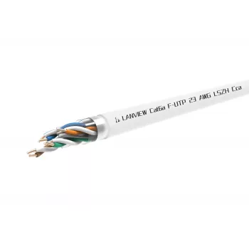 Cat6a F-UTP 4x2xAWG23 LSZH baltas 305 m, ugniai Cca klasė