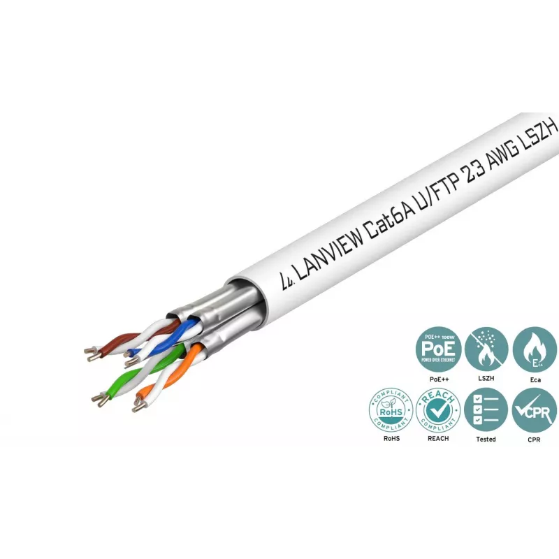 Lanview LVN122430 tinklo kabelis baltas 500 m Cat6a U/FTP (STP)
