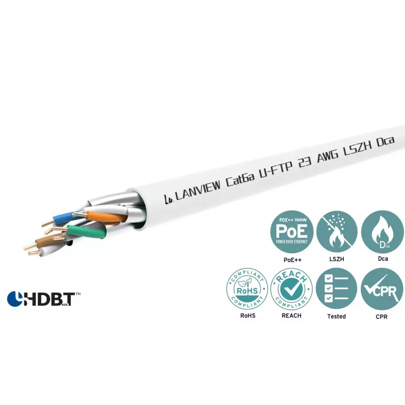 Lanview LVN122432 tinklo kabelis baltas 305 m Cat6a U/FTP (STP)