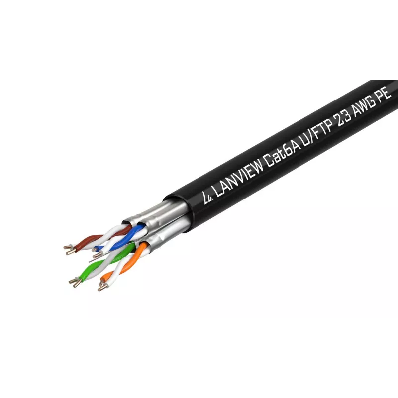 Lanview LVN122445 tinklo kabelis juodas 500 m Cat6a U/UTP (UTP)