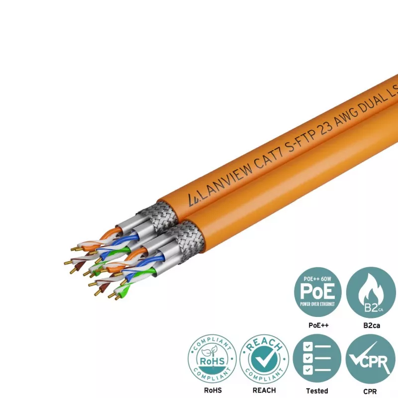 Lanview LVN122510 tinklo kabelis oranžinis 500 m Cat7 S/FTP (S-STP)
