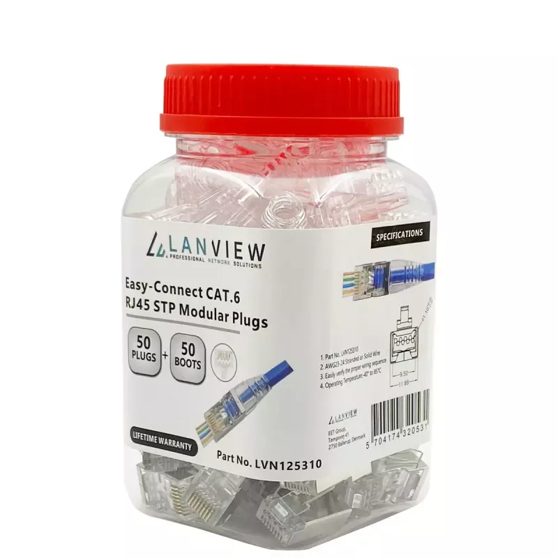 Lanview LVN125310 laidų jungtis RJ45 Skaidri
