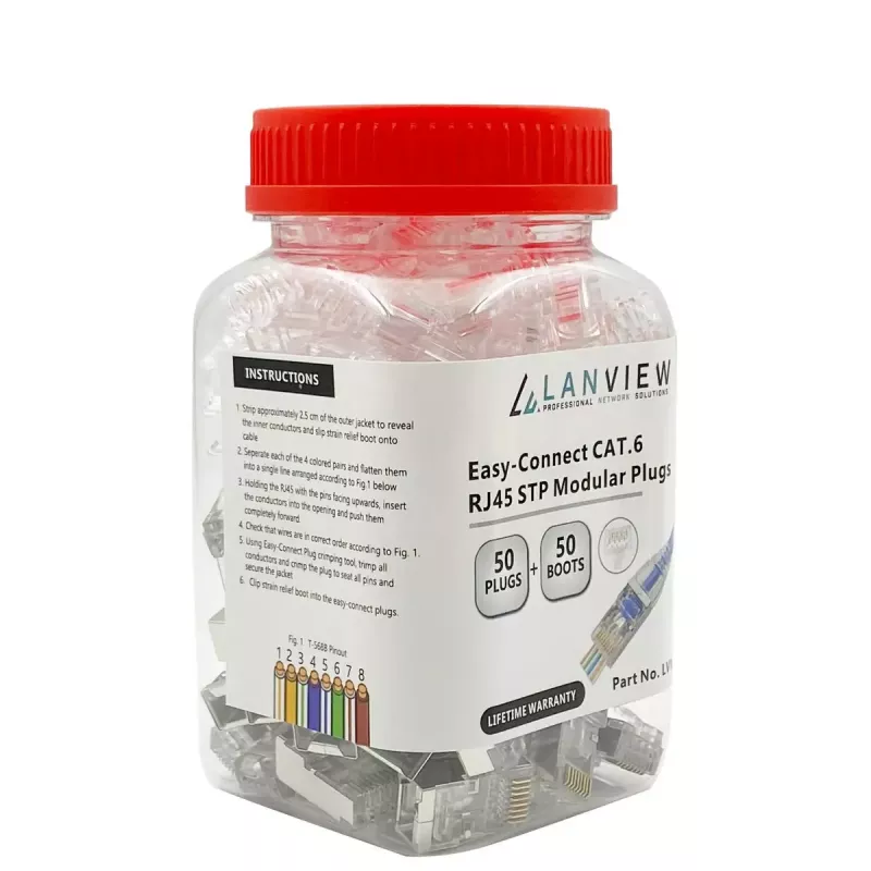Lanview LVN125310 laidų jungtis RJ45 Skaidri