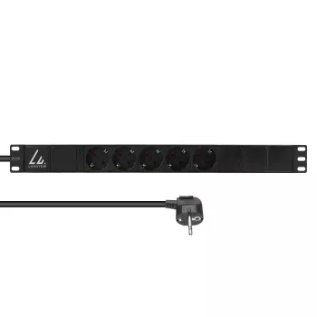 Lanview 19 colių stovo maitinimo juosta 1U 10A, 5x Schuko (LVR-3MSCH-LIC-SCH5)