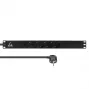 Lanview 19 colių stovo maitinimo juosta 1U 10A, 5x Schuko (LVR-3MSCH-LIC-SCH5)